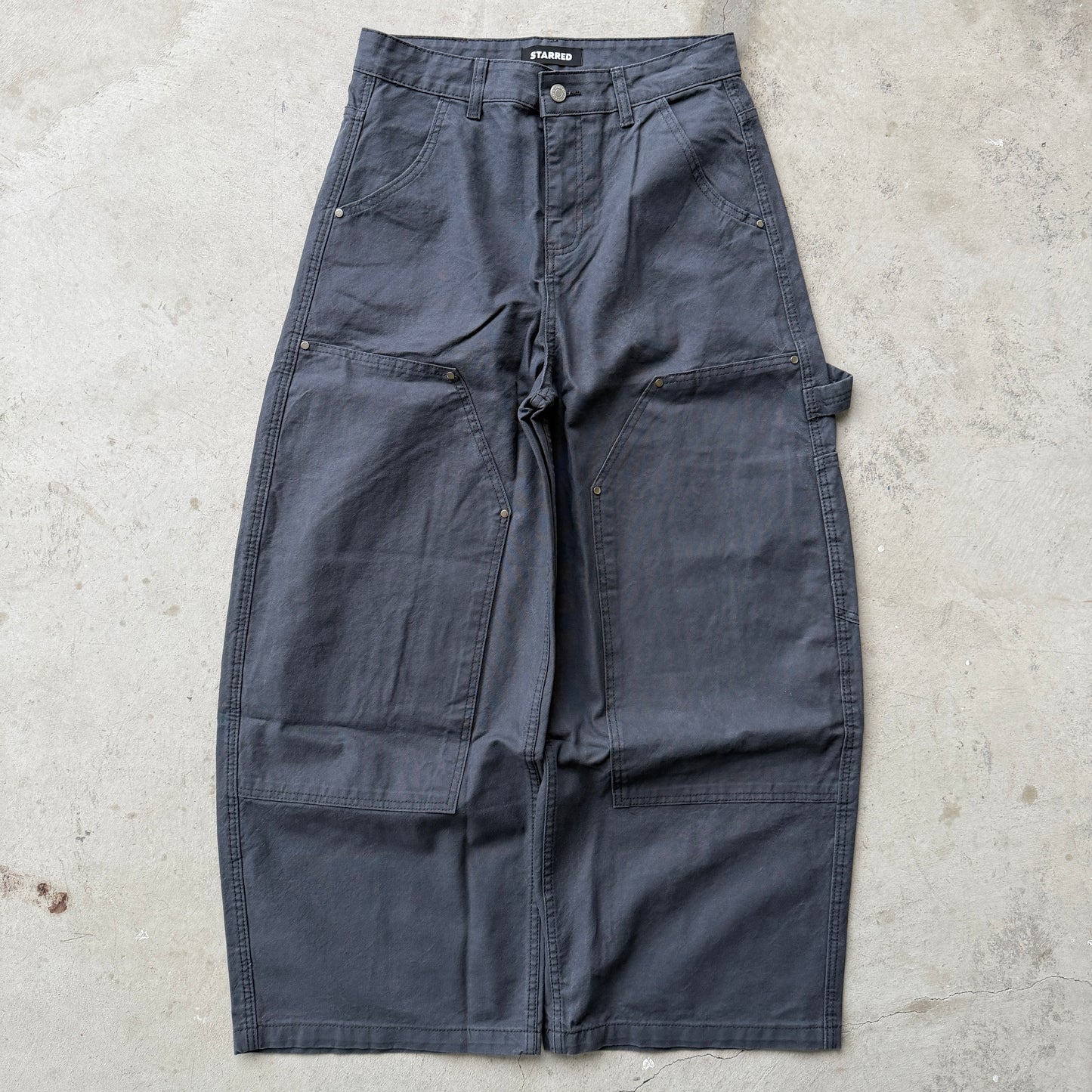 Grey Double Knee Carpenter Pants