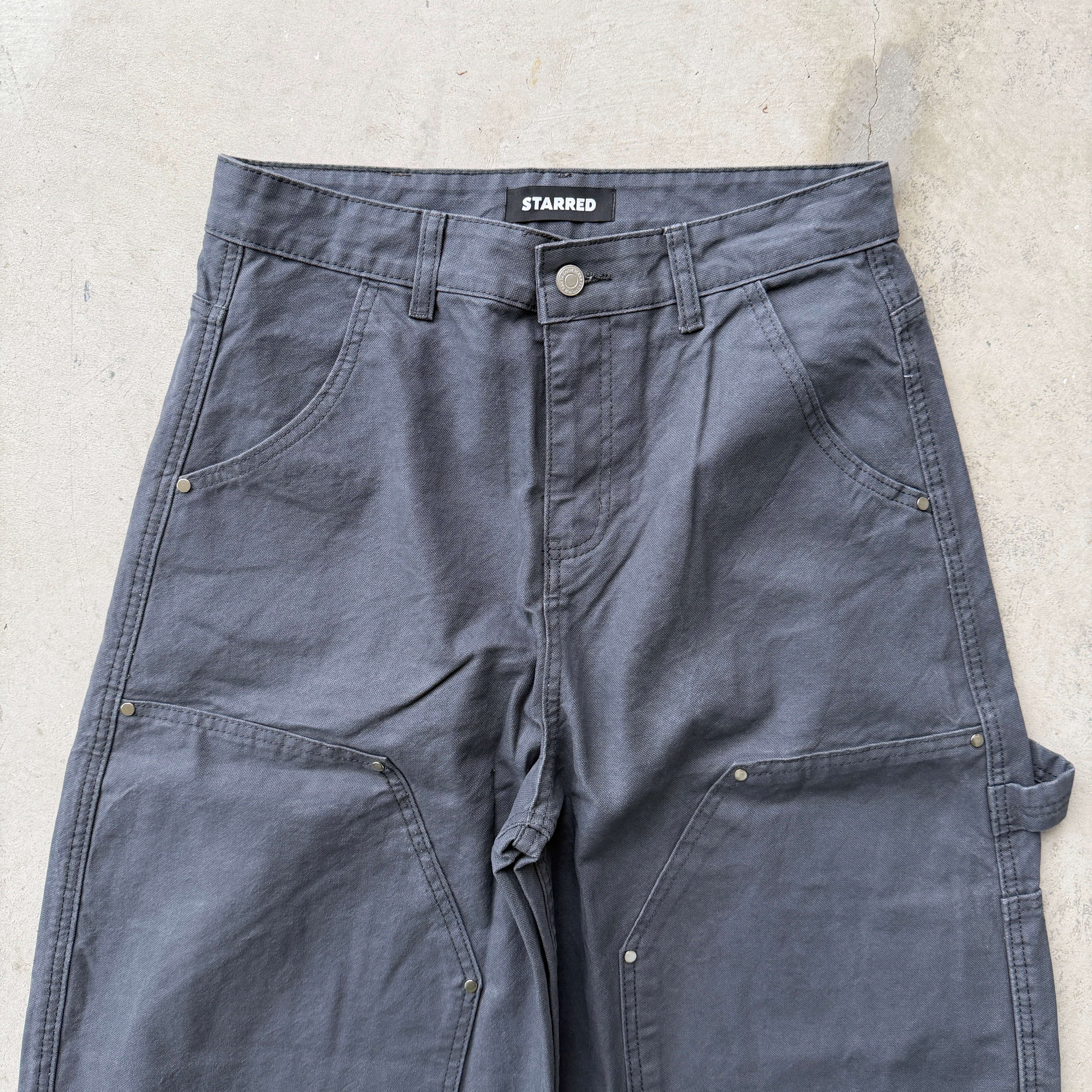 Grey Double Knee Carpenter Pants