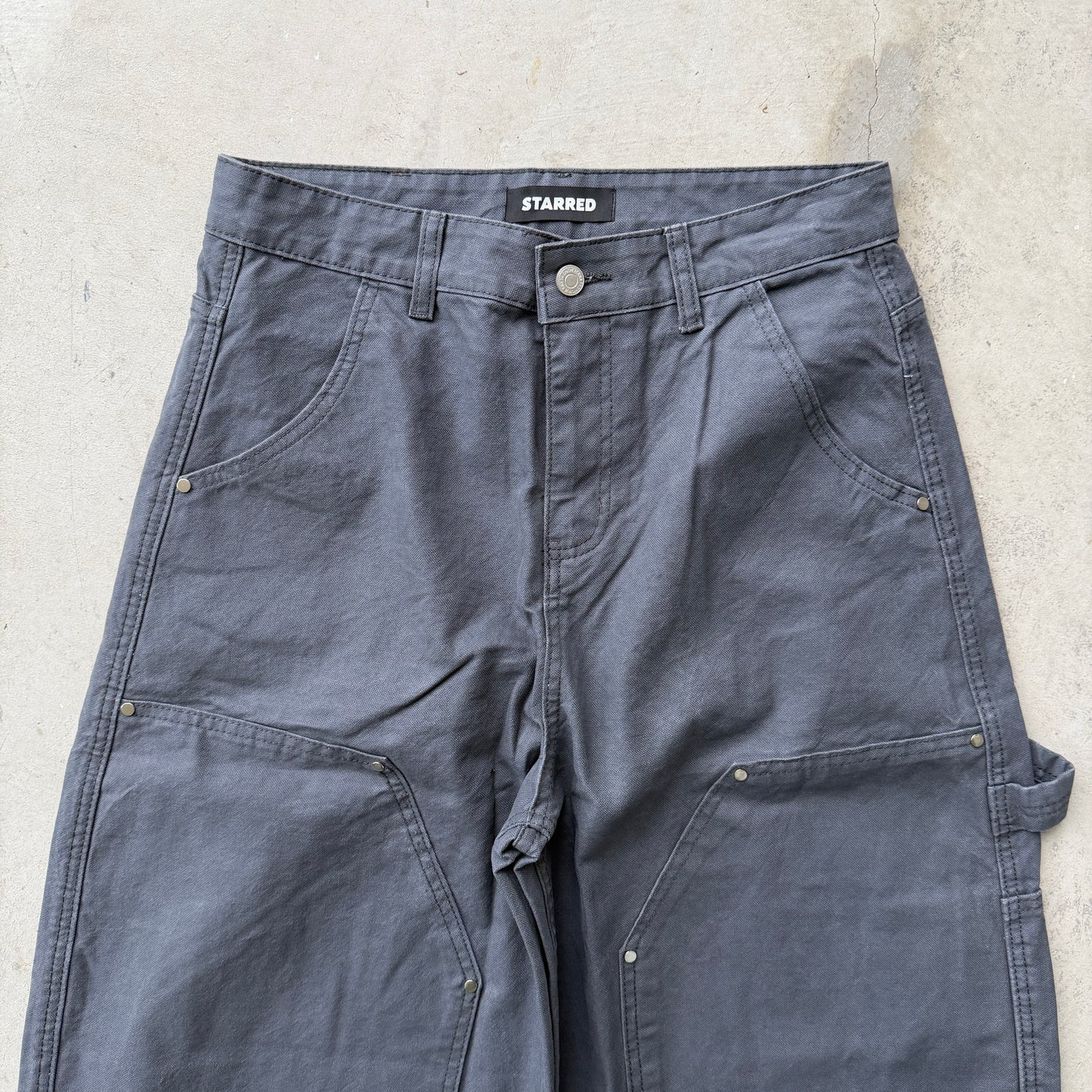 Grey Double Knee Carpenter Pants