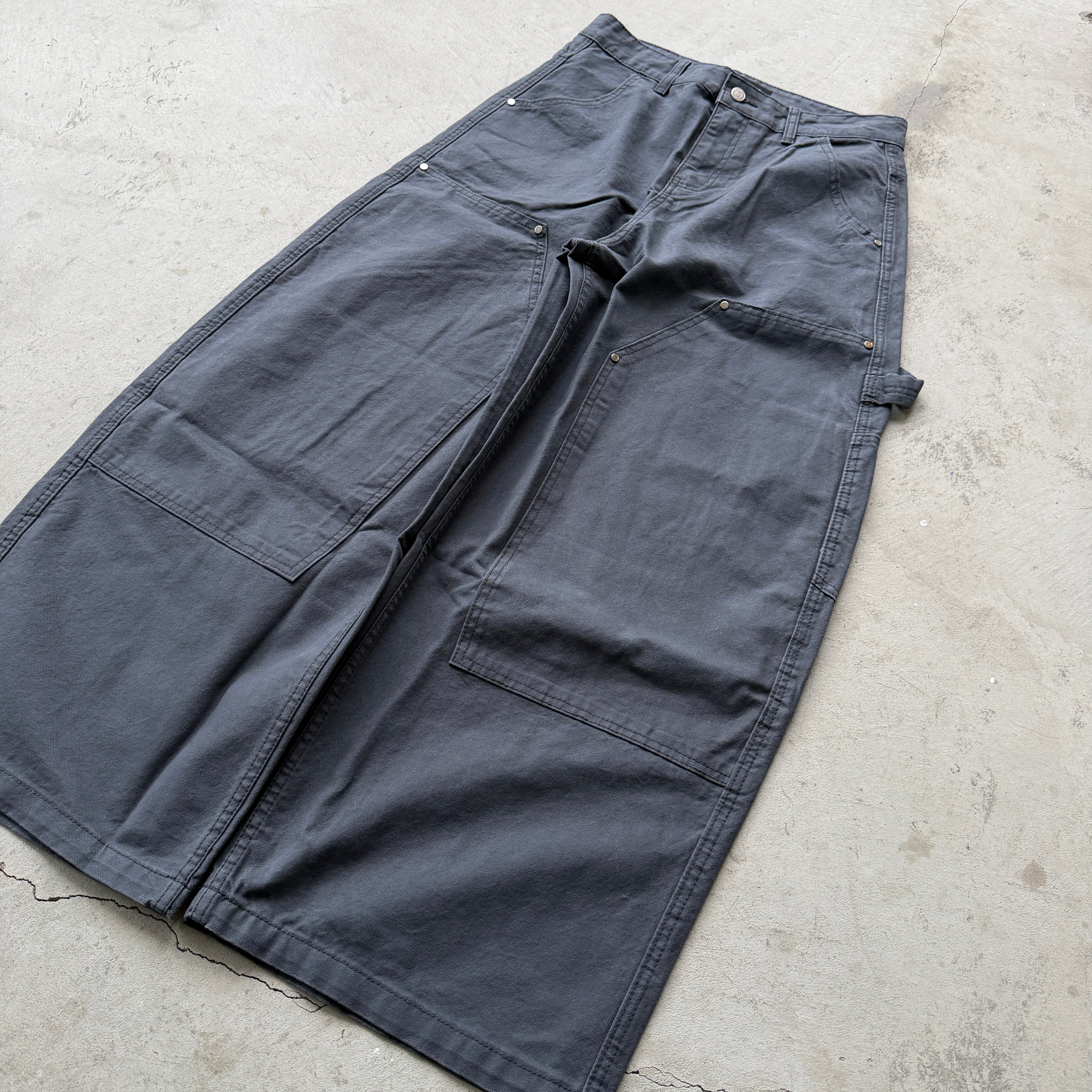 Grey Double Knee Carpenter Pants