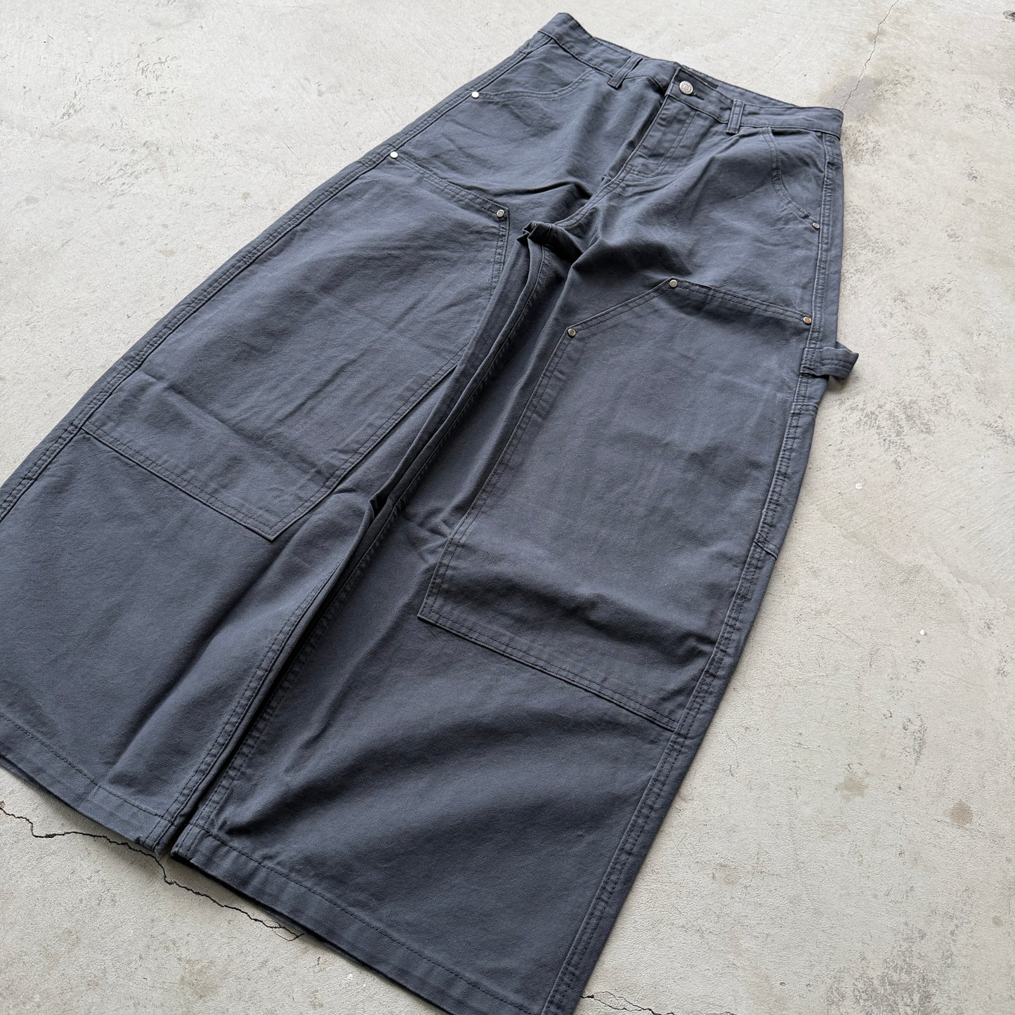 Grey Double Knee Carpenter Pants