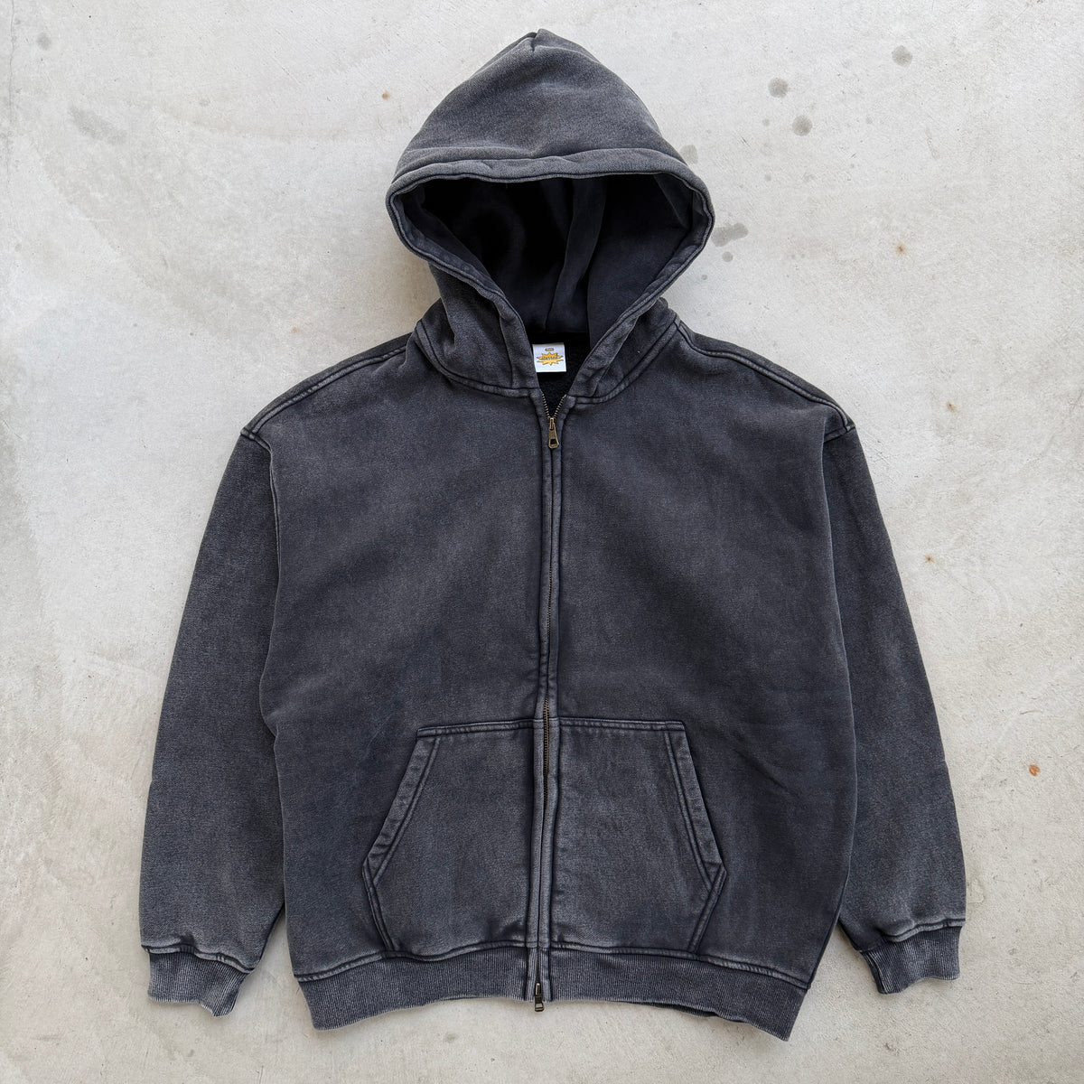 Washed Black Zip Up
